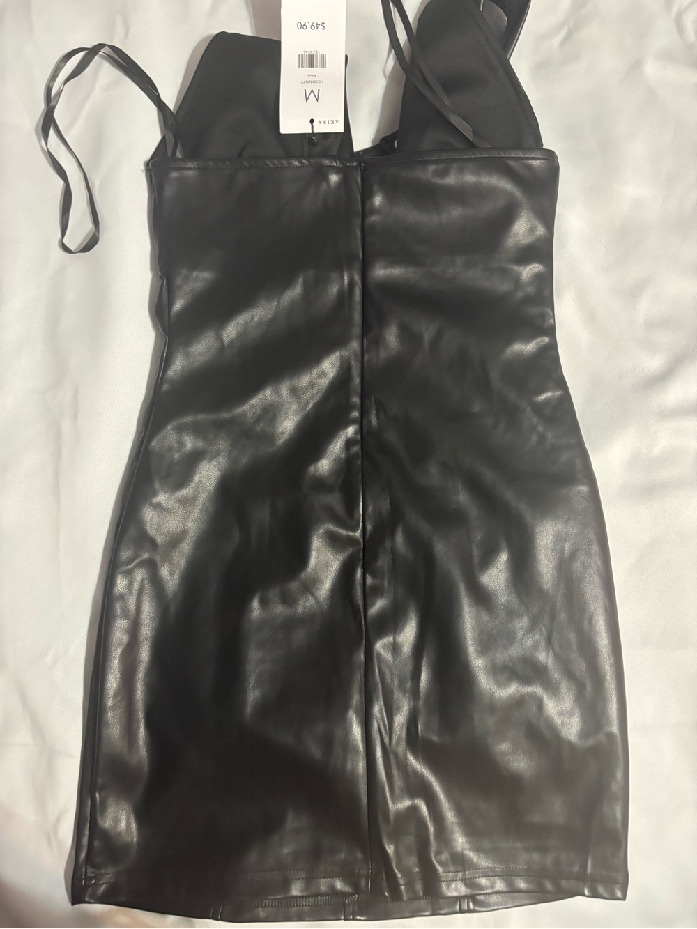 AKIRA Black One-Shoulder Faux Leather Dress - Picture 6 of 8